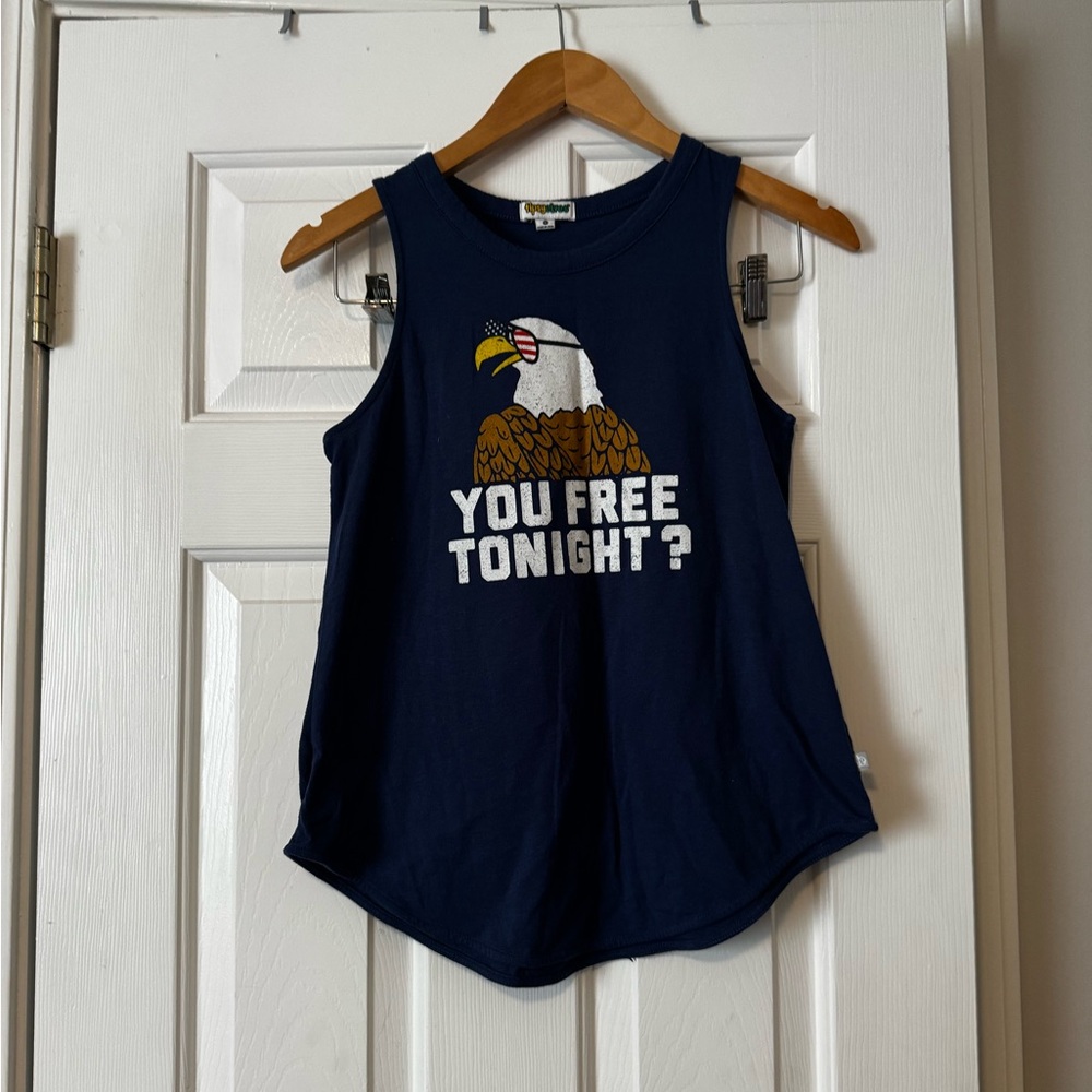 Tipsy Elves "You Free Tonight?" Eagle Tank Top 0564 4th of July